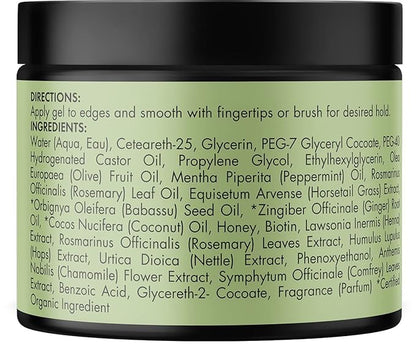 Mielle Organics Rosemary & Mint Edge Control Gel - Strong Hold Hair & Edge Gel for Women & Men - Infused with Biotin, Coconut & Babassu Oil to Encourage Longer, Healthier Hair (2 Fl Oz)