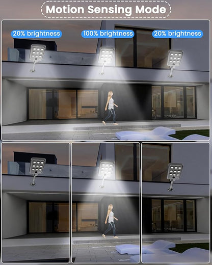 Gefolly G-9000W Solar Street Light Outdoor, Wide Angle Commercial Parking Lot Light Dusk to Dawn 6500K IP67 Flood Security with Motion Sensor Lamp for Yard, Basketball Court