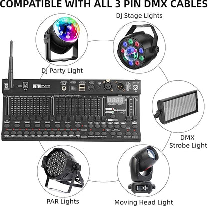 Ygybeyond Wireless DMX 384Controller,384-channel, DMX512, Controller, Dmx-384 Contooller, Stage Lighting Equipment & Accessorie For Dj, Ktv, Large Concert, DMX Light Controller (384 channel DMX-384)