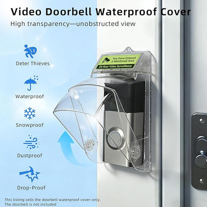 Dgyezhao Clear Outdoor Plastic Flip Doorbell Rain Cover,Camera Cover protector,weather shield Compatible doorbell accessories
