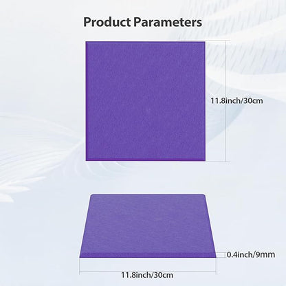 Amantech 12 Pack Acoustic Panels Self Adhesive Sound Proof Foam, High Density Sound Acoustic Panel, 12X12X0.4 Inch Square Panels in Home, Office, Reccording Room, Studio,and more(Violet)