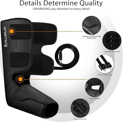 UMARMUNG Air Compression Leg Massager with Heat, Gifts for Women Men Mom Dad, Leg Foot Massager Gift for Christmas, Fathers Day, Mothers Day, Vericose Veins, Edema, Muscle Fatigue, Cramps, Swelling