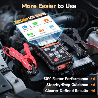 Car Battery Tester 24V 12V Load Tester, FOXWELL BT705 Plus 100-2000CCA Automotive Alternator Tester Digital Cranking Charging System Tester for Car Truck Marine ATV, Upgraded of BT705