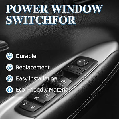 WUANGKI Power Window Master Control Switch | Front Driver Side | 9+3 Pins | Compatible with 2010-2012 Dodge Ram 1500 2500 3500 | OE# 4602863AB | Window Buttons