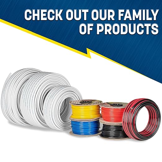 GS Power 50 Ft Duplex Marine Wire, 16 Gauge Wire, Oxygen-Free Tinned Copper 16 AWG Electrical Boat Wiring, Sheathed Copper Marine Grade Electrical Cable for Boat Automotive RV Camper Trailer