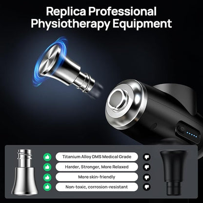 Professional Muscle Massage Gun Deep Tissue with Metal Head Therapy, Portable Handheld Muscle Massager, Percussion Back Body Masajeador 12mm Amptitude, Electric Back and Neck Massager for Athletes