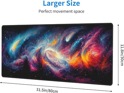 Galaxy Extended Big Mouse Pad Large,XL Gaming Mouse Pad Desk Pad,31.5x11.8inch Long Computer Keyboard Mouse Mat Mousepad with 3mm Non-Slip Base for Home Office Work
