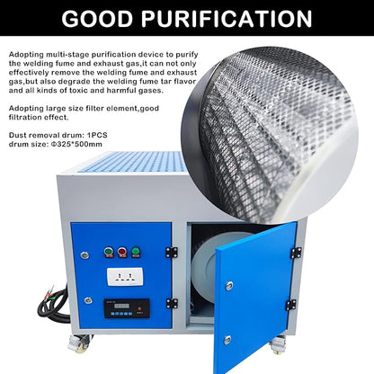 HayWHNKN Metal Working Downdraft Table Dust Collector Vacuum Welding Multi-stage Purification Dust Collector for Grinding Polishing Dusting Welding 31.5''*31.5'' 220V