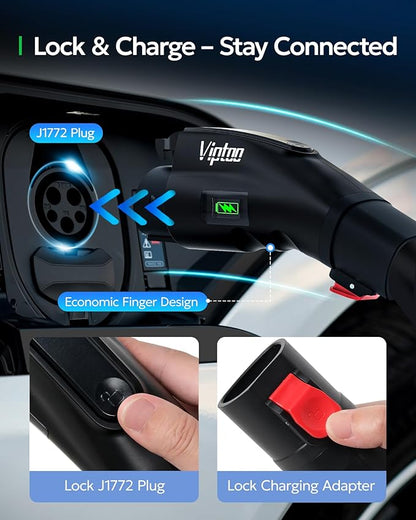 VIPTOO Adapter for Tesla to J1772 Adapter, Compact with Light Indicator, Compatible with Tesla Wall/Mobile/Destination Chargers, Converts Tesla to J1772 for Non-Tesla EVs (for J1772 EVs Only)