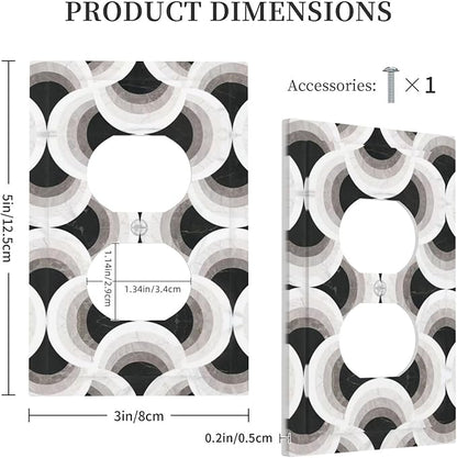 Bvtewkhz Black/White Art Marble Duplex Outlet Decorative Light Switch Covers Electrical Faceplate Switch Plates for Bathroom Kitchen Home
