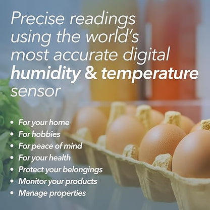 SensorPush HTP.xw Smart Temperature Sensor & Humidity Sensor - Thermometer, Barometer, & Hygrometer w/App Monitoring - Premium Heat Index, Barometric Pressure Gauge, Temperature and Humidity Monitor