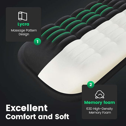 MEKASS Keyboard Wrist Rest for 60% Compact Keyboard, Ergonomic Soft Memory Foam Wrist Support with Non-Slip Silicone Base, Keyboard Pad Relieve Wrist Pain from Laptop, Computer, Typing(Classic Black)