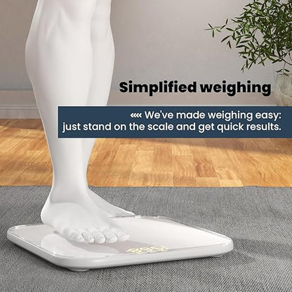 UNIWEIGH Digital Bathroom Scale for Body Weight,Accurate Weight Scale up to 440lbs,Body Scales with Sturdy Tempered Glass,with LED Display,Step-on,Compact Size,3 Units and Batteries inclued,White