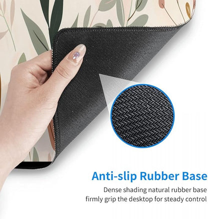 CANFLASHION Desk Pad,Office Desk Mat 31.5"×11.8" Large Gaming Mouse Pad,Durable Extended Computer Mouse Pad,Waterproof Thick Big Mouse Pads with Non-Slip Rubber Base Office Home Abstract Boho Leaves