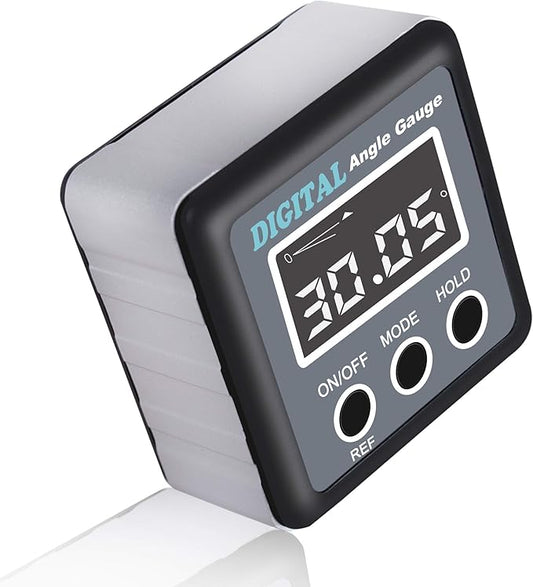 Digital Angle Gauge, eOUTIL Angle Finder Mini Digital Level Protractor Inclinometer with V-Groove Magnetic Base - Cube Level Box for Woodworking, Table Saw, Construction, Machinery, Masonry