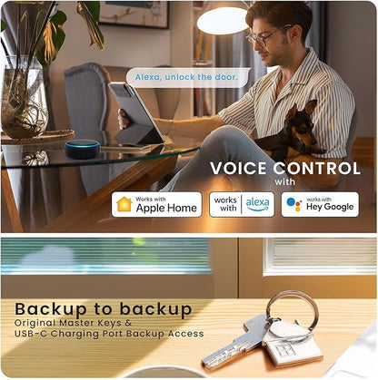 Lockly Visage Zeno Series Smart Lock, Facial Recognition & Fingerprint Keyless Entry Door Lock, Built-in Wi-Fi Deadbolt with Apple Home Key, PIN Genie Keypad, App Remote Control, Easy Installation