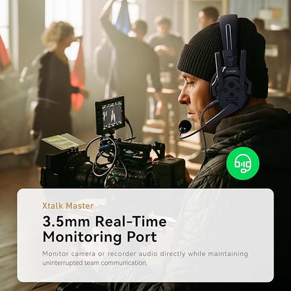 SYNCO Xtalk Master Wireless Intercom Headset System,1 Person 2.4GHz 500m/1640ft Headset with Noise Reduction Program,Real-time Monitoring