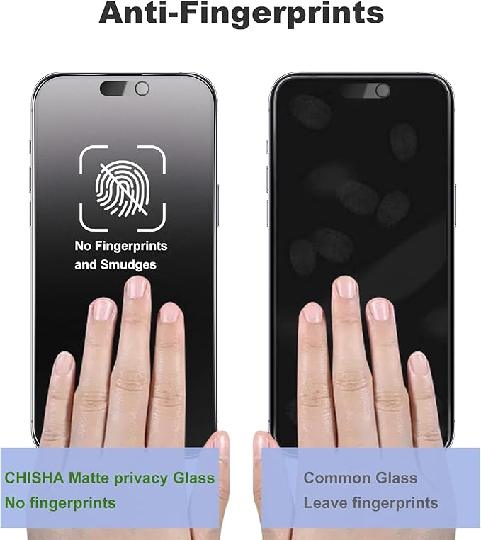 2 Pack Matte Privacy Screen Protector for iPhone 16 Pro Screen Protector Anti-Glare, Anti-Spy Tempered Glass Film, Smooth and Responsive Touch Anti-Scratch Glass
