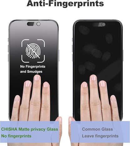 2 Pack Matte Privacy Screen Protector for iPhone 16 Pro Max Screen Protector Anti-Glare, Anti-Spy Tempered Glass Film, Smooth and Responsive Touch Anti-Scratch Glass