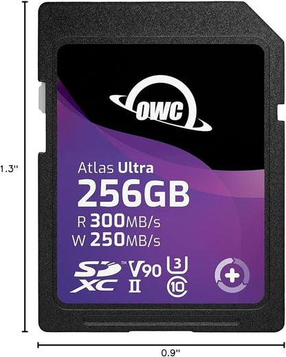 OWC Atlas Ultra 256GB SDXC UHS-II V90 Media Card