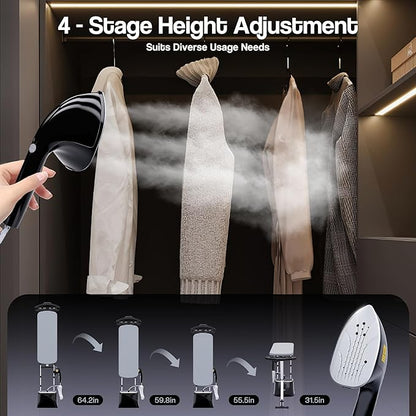 Cobuy Standing Garment Steamer with Dry Ironing, 2000W Powerful Steamer for Clothes with with Flat & Slant & Hanging Iron Options,3 Steam Modes, 25s Fast Heat-Up, Self-Cleaning, 2.2L Water Tank