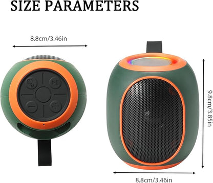 Portable Bluetooth Speaker – 8W HD audio quality, TWS stereo pairing, LED light show, compact and portable, suitable for outdoor use, can be used in cars, travel and parties, a cool teen gift(Green)