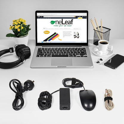 OneLeaf 80PCS Reusable Cable Ties, Black Adjustable 6-Inch Cord Organizer Ties, Multi-purpose Hook Loop Cable Management Wire Ties for Organizing Home, Office, Data Centers
