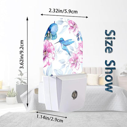 Axxitude Hummingbird Pink Flower Night Lights Plug into Wall for Girls Boys Room,Night Light LED Lamp Dusk to Dawn Sensor Round Lamp for Bedroom Bathroom Hallway Home Wall Decor Nightlight