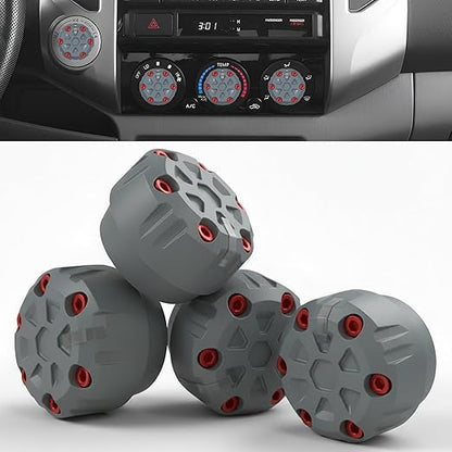 4 Pack - 2nd Gen Tacoma Accessories AC Knob Upgrade - 2005,2006,2007,2008,2009,2010,2011,2012,2013,2014,2015 Tacoma Climate Control Dial Mods Set - for Toyota Interior Replacement Kit