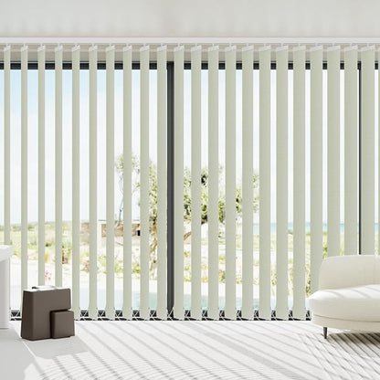 Blindify Motorized Vertical Blinds Compatible with Alexa Google Home, Blackout Sliding Door Shades Smart Vertical Blinds Remote Control Customize, Beige