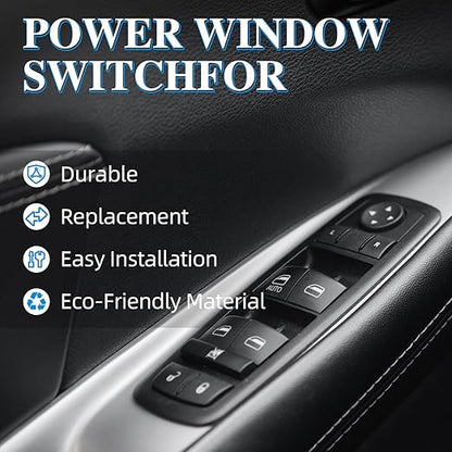 Wuangki Master Power Window Control Switch | Front Driver Side | 13+8 Pins | Compatible with 2011-2016 Journey | OE 68084001AD | Window Buttons