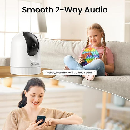 Cinnado 5MP Security Camera Indoor-5G/2.4G Dual WiFi Cameras for Home Security with Audio and Video Ideal for Pet/Nanny/Baby Monitor, 360 Auto Tracking, SD/Cloud Storage, Support Alexa/Google Home, D1