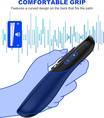 DinoFire USB Type C Wireless Presentation Clicker, BT&RF 2.4GHz Dual Modes Presenter Remote for PowerPoint Presentations Compatible with Bluetooth-Enabled Laptops Desktop Computers