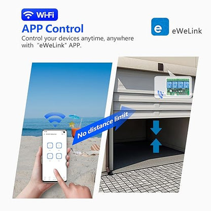 DieseRC 4 Channels WiFi Smart Switch, DC 5V 12V 24V 36V Passive Output Relay Module Ewelink APP WiFi Control Compatible with Alexa/Google Home, Inching/Self-Locking Switch