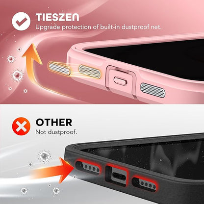 Magnetic for iPhone 15 Case, Compatible with MagSafe, Built-in Privacy Screen Protector and Camera Protection, Anti Spy Full Body Dustproof Shockproof Hard Phone Case 6.1", Pink
