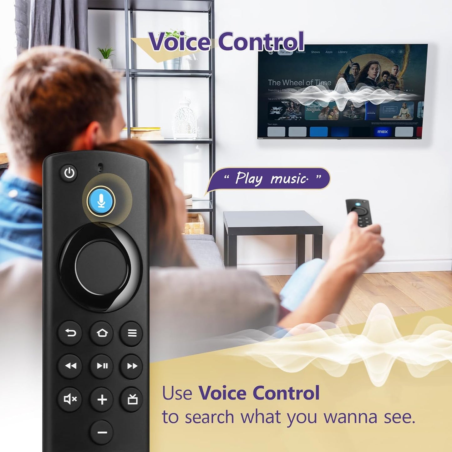 Voice Remote for FireStick(2nd/3rd Gen,Lite,HD),TV Stick 4K/Max(1st/2nd Gen),TV Cube, TV Remote for 3rd Gen,Insignia Smart TVs