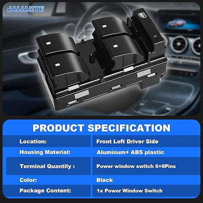 JALIAMTE 20945129 Master Power Window Switch Driver Side, Window Control Switch Button Compatible with Chevrolet HHR Traverse Silverado GMC Yukon Sierra Buick Enclave Replaces# 25789692 25951963