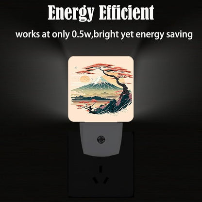 FSHVQKD Mount Fuji Night Light,Plug-in Night Lights with Dusk to Dawn Sensor for Stairway,Hallway,Bedroom Sleep Friendly Ideal for Women/Girls/Boys Gift,0.5w