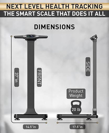 Homerz Smart Scale Pro Max – Bend-Free Smart Scale with BMI, Body Fat, Muscle Mass, Full Body Composition Scale with Digital Weight Tracking, Body Scan Scale with Handle, Body Fat Scanner