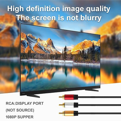 HDMI to RCA 10FT Cable with IC, HDMI Male to 3-RCA GD AV Cable Video Audio Component Converter Adapter 1080P Cable for TV HDTV DVD