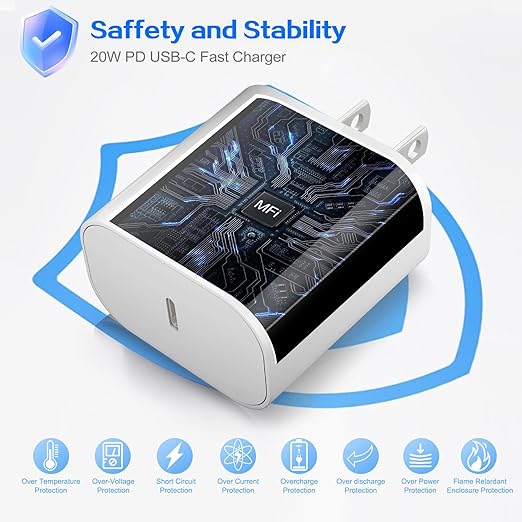 iPhone 16 Pro Charger Fast Charging 20W USB C Charger Block,2Pack Quick Type C Chargers with 6FT USB C Charging Cable Cord for iPhone 16 Pro Max/16 Pro/16e/16/iPhone 15 Pro Max/15 Pro/15 Plus,iPad Pro