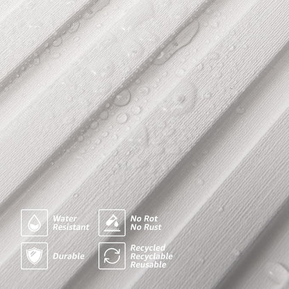 Art3d Slat Wall Panels, WPC Soundproof 3D Wall Paneling for Interior Wall Decor, TV Background, 8-Pack 96 x 6 in. Off-White