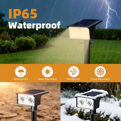 btfarm Solar Spot Lights Outdoor Waterproof, 12 Pack/3 Modes Motion Sensor Lights, Solar Powered Spotlights 2-in-1 Auto On/Off for Outside Pathway Yard Garden Landscape Lighting, Warm White