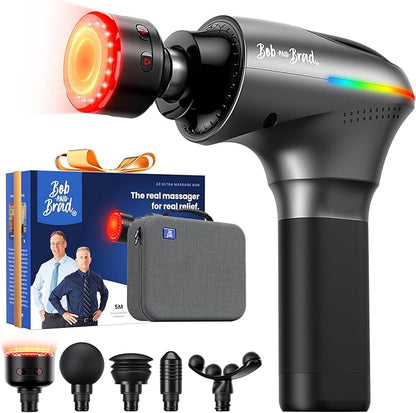 BOB AND BRAD A2 Ultra Massage Gun with Red Light Infrared Heat Head, FSA Eligible/HSA Eligible, Pro Percussion Massage Gun Deep Tissue for Fast Pain Relief, Handheld Sore Muscle Massager for Back Leg
