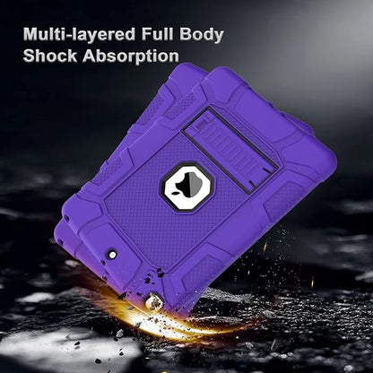 Rantice iPad 9th Generation Case, iPad 8th Generation Case, iPad 7th Generation Case, Hybrid Shockproof Rugged Drop Protection Cover with Kickstand for iPad 10.2'' Purple+Black
