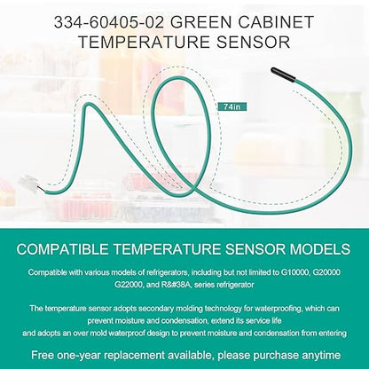 Blue Coil Temperature Sensor 334-60406-02 337-60406-02 Green Cabinet Temperature Sensor 334-60405-02 337-60405-02 74" (Blue and Green 1 of Each)