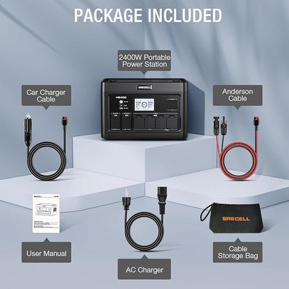 Portable Power Station 2400W, 1843Wh LiFePO4 Solar Generator UPS Home Battery Backup Power w/4 2400W AC Outlets (4800W Peak),2 PD100W, 2Hrs Fast Charging for Outdoor Camping, RV Travel,Emergency