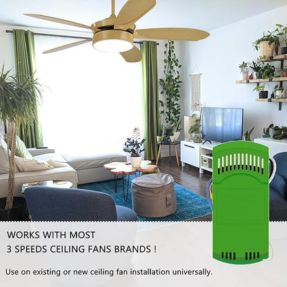 Universal Ceiling Fan Remote Control Receiver for Hunter Ceiling Fan, Compatible with Hunter 99770 99813 99392 99118 99122 99123 99119, 3 Speeds Control, 434MHz (Receiver only)