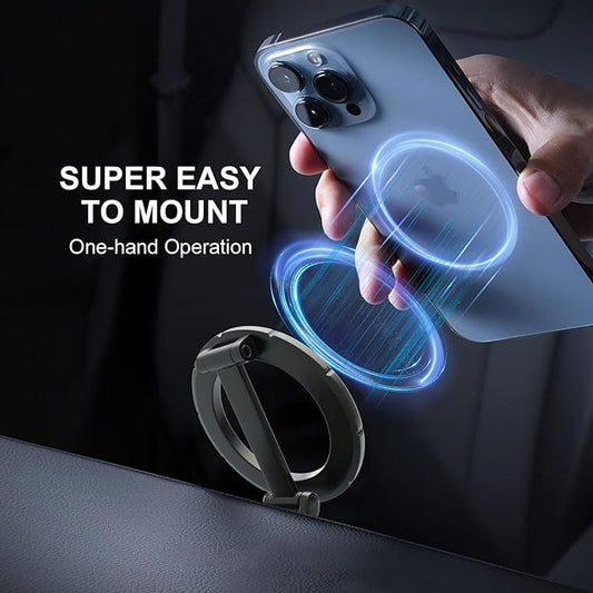 Fits MagSafe Car Mount for Car Dash&Tesla Screen[All-Metal] Ultra Magnetic Phone Holder for car, 360° Adjustable Car Phone Mount for iPhone 16 15 14 13 Pro Max ，Metal