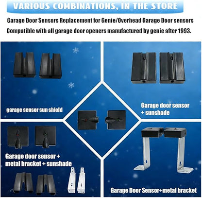 Garage Door Sensors, Replacement for Genie/Overhead Garage Door sensors, GSTB-R STB-BL Garage Sensor for Genie Garage Door Openers Manufactured After 1993. (Receiving&Sending)-Does Not Include Bracket
